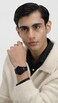 Fossil Mens Minimalist Quartz Stainless Steel and Black Leather ThreeHand Watch for Men Color Black