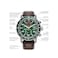 Citizen Mens EcoDrive Weekender Brycen Chronograph Watch in Stainless Steel Brown Preforated Leather Strap Green Bezel TimeDate 3 Hand Green Dial ModelCA085105X