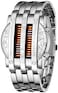 MASTOP Mens Creative Binary Digital Watches Unique Matrix LED Watch Futuristic Cool Stainless Steel Wrist Watch U Black Blue