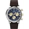 Timex Mens Marlin Quartz Chronograph 40mm Watch Brown Strap Blue Dial TwoTone Case