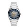 Fossil Mens Everett Automatic Stainless Steel ThreeHand Watch for Men Color Silver