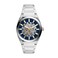 Fossil Mens Everett Automatic Stainless Steel ThreeHand Watch for Men Color Silver