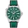 Bulova Mens Marine Star Quartz Silver Stainless Steel Case Green Leather with Silicone Accent StrapStyle96B449