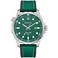 Bulova Mens Marine Star Quartz Silver Stainless Steel Case Green Leather with Silicone Accent StrapStyle96B449