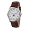 BERNY Silver Watch for Men Moon Phase Watches MultiFunction Quartz Wristwatch Easy Read Arabic Numerals Dial Analog Watches Stainless Steel Case Subdial with Date Day Calendar