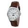 BERNY Silver Watch for Men Moon Phase Watches MultiFunction Quartz Wristwatch Easy Read Arabic Numerals Dial Analog Watches Stainless Steel Case Subdial with Date Day Calendar