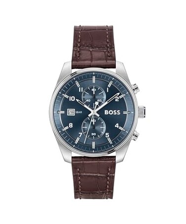 BOSS Skytraveller Mens 44mm Quartz Chronograph Watch 5ATM50m Water Resistant