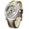 FORSINING Watches for Man Square Retro Mechanical Watch SelfWind Carved Skeleton Automatic Watches Vintage Leather Strap Wristwatch