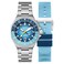Spinnaker Mens 43mm Dumas GMT Automatic Ocean Blue Watch with Solid Stainless Steel Bracelet SP511955