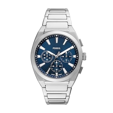 Fossil Mens Watch Everett Chronograph Stainless Steel Watch for Men