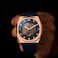 Thomas Earnshaw Mens 42mm Discovery Drake Skeleton Automatic Roman Blue Watch with Silicone Strap ES829506