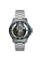 Nubeo Mens 48mm Tranquility Automatic Limited Edition Crescent Blue Watch with Solid Stainless Steel Bracelet NB609122