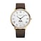 Frederique Constant Classic Quartz Moonphase Gold Stainless Steel Case Watch and Brown Leather Strap Silver Dial Style FC206RS3S5