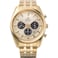Orient Stretto Solar Chronograph Champagne Dial Gold Colour Strap Mens Watch RATX0301G10B