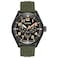 Citizen Mens EcoDrive Weekender Garrison Field Watch in Stainless Steel with Olive Green Nylon Strap Black Dial Model BU205516E