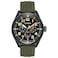 Citizen Mens EcoDrive Weekender Garrison Field Watch in Stainless Steel with Olive Green Nylon Strap Black Dial Model BU205516E
