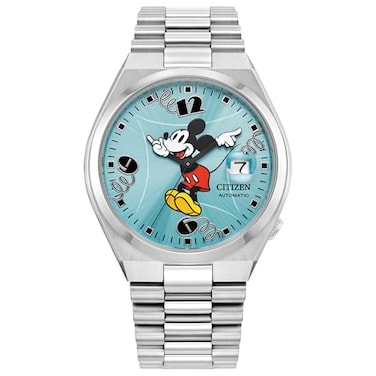 Citizen Unisex Automatic Tsuyosa Mickey Mouse Sky Blue Sunray Dial Stainless Steel Case Watch Model NJ015650L
