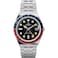 Timex Mens Q GMT 38mm Watch Black Dial Stainless Steel Case Strap