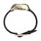 Timex Q Mens 1972 Reissue 43mm Watch GoldTone Case Burgundy Dial with Black Leather Strap