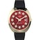 Timex Q Mens 1972 Reissue 43mm Watch GoldTone Case Burgundy Dial with Black Leather Strap