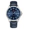 NAVIFORCE Mens Minimalist Waterproof Quartz Leather Strap Watches with Auto Date Silver Blue