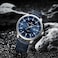 NAVIFORCE Mens Minimalist Waterproof Quartz Leather Strap Watches with Auto Date Silver Blue