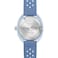Bulova Mens Oceanographer Snorkel Ceramic Case and White Perforated Rubber Strap Watch Day Date 100M WR
