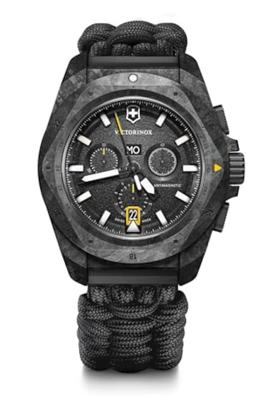 Victorinox INOX Chrono Black Dial Black Paracord Strap Watch 43mm 2419891