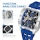 MEGIR Automatic Mechanical Men Watch Silicone Band 43x50mm Alloy Case 3ATM Water Resistant Luminous Hands Blue