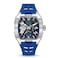 MEGIR Automatic Mechanical Men Watch Silicone Band 43x50mm Alloy Case 3ATM Water Resistant Luminous Hands Blue