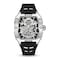 MEGIR Automatic Mechanical Men Watch Silicone Band 43x50mm Alloy Case 3ATM Water Resistant Luminous Hands Black