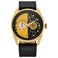 Citizen Mens EcoDrive Star Wars C3PO Watch Black Leather Strap Yellow Dial DayDate Model BU402605W