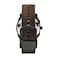 Fossil Mens Machine Quartz Stainless Steel and Leather Chronograph Watch Color Black Dark Brown Model FS4656