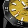 Bulova Mens Marine Star High Performance Quartz Series C Watch Black Silicone Strap Yellow Dial Style 96B431