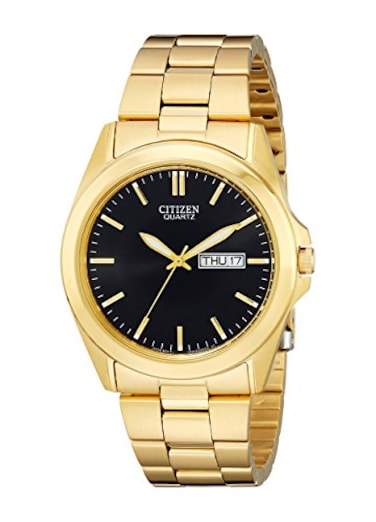 Citizen Quartz Mens Watch Stainless Steel Classic GoldTone Model BF058251F