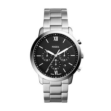 Fossil Mens Watch Neutra Quartz Stainless Steel Chronograph Watch for Men Color Silver