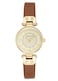 Anne Klein Womens 109442CHHY GoldTone Champagne Dial and Brown Leather Strap Watch