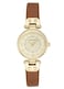 Anne Klein Womens 109442CHHY GoldTone Champagne Dial and Brown Leather Strap Watch