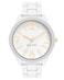 Nine West Womens Metal Bracelet Watch with Rubberized Coating