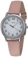 Timex Womens Easy Reader 30mm Watch SilverTone Case White Dial with Blush Leather Strap