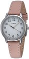 Timex Womens Easy Reader 30mm Watch SilverTone Case White Dial with Blush Leather Strap