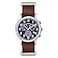 Timex Weekender Chrono Quartz Analog Watch with Leather Strap BrownSilverBlue 40 mm Model TW2R63200