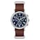 Timex Weekender Chrono Quartz Analog Watch with Leather Strap BrownSilverBlue 40 mm Model TW2R63200