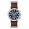 Timex Weekender Chrono Quartz Analog Watch with Leather Strap BrownSilverBlue 40 mm Model TW2R63200