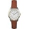 Timex Womens Essex Avenue 25mm Watch TwoTone Case White Dial with Brown Leather Strap