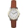 Timex Womens Essex Avenue 25mm Watch TwoTone Case White Dial with Brown Leather Strap