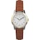 Timex Womens Essex Avenue 25mm Watch TwoTone Case White Dial with Brown Leather Strap
