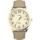 Timex Womens Easy Reader 38mm Watch GoldTone Case Cream Dial with Light GoldTone Leather Strap
