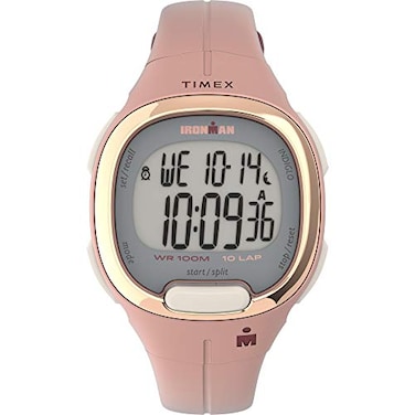 Timex Womens Ironman Triathlon Transit 33mm Resin Strap Watch Rose Gold TopRing Pink Resin Strap