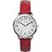 Timex Womens Easy Reader 30mm Watch SilverTone Case White Dial with Red Croco Pattern Leather Strap